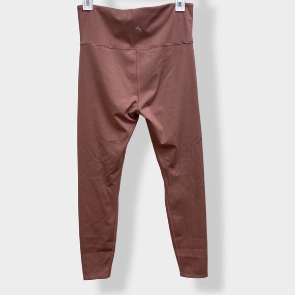 JOYLAB High Waisted 7/8 Laser Cut Leggings in Rose M - Picture 3 of 5